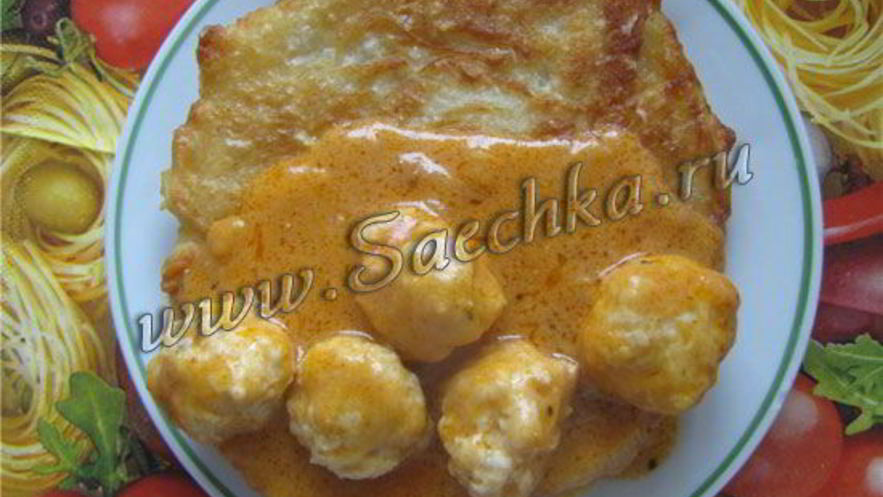 Рецепт картофельных лепешек с тефтелями