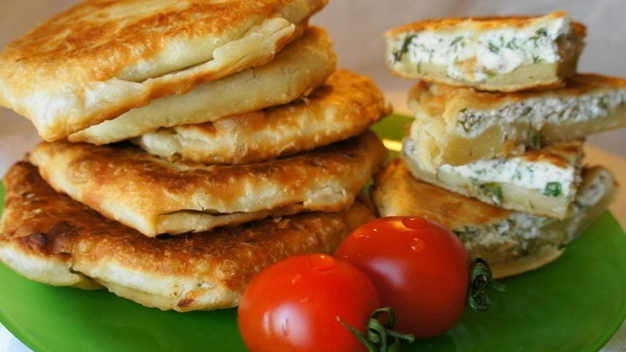 Рецепт лепешек на кефире с начинкой