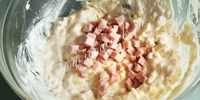 Рецепт сырных лепешек с ветчиной