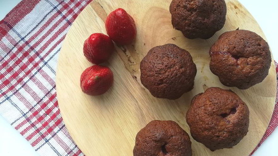 Рецепт бананова-клубничных маффины