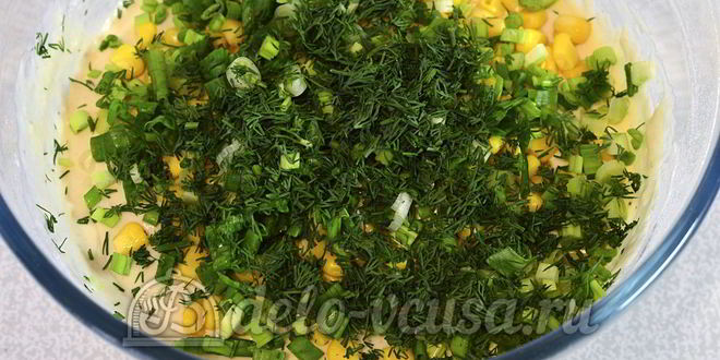 Рецепт маффинов с кукурузой и зеленью