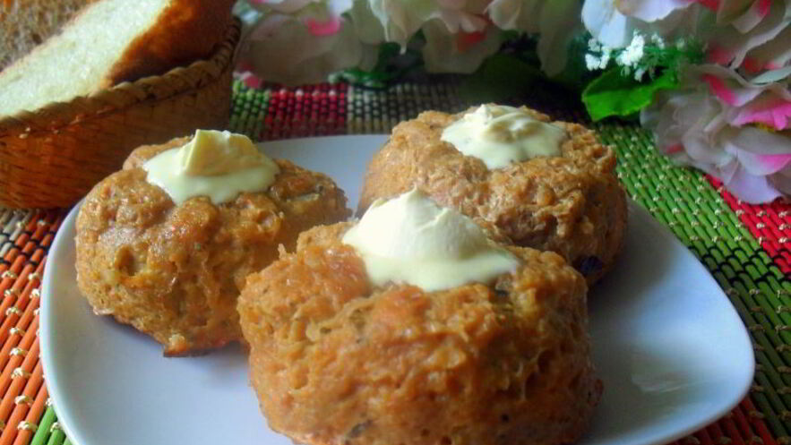 Рецепт мясных маффинов с пшеничкой и свеклой