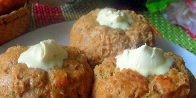Рецепт мясных маффинов с пшеничкой и свеклой