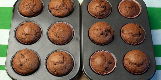 Рецепт шоколадных маффинов с бананом