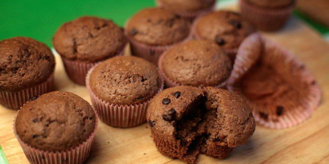 Рецепт шоколадных маффинов с бананом