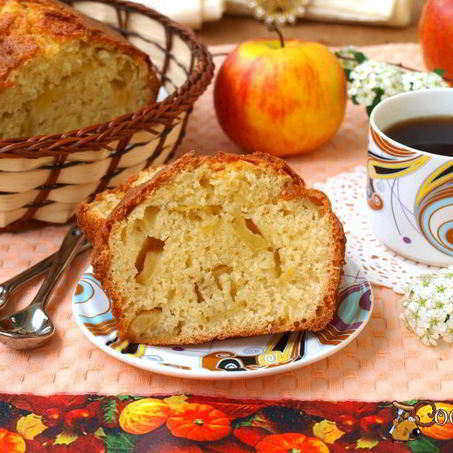 Рецепт Манника на кефире с яблоками