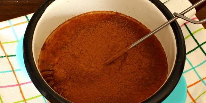 Рецепт шоколадного манника на молоке