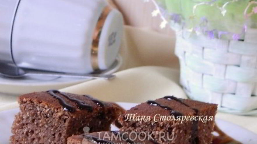 Рецепт шоколадного манника на сметане