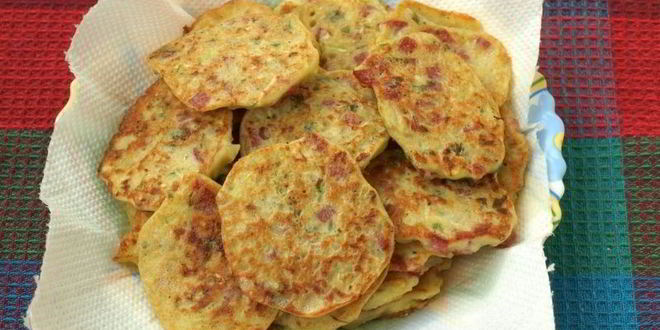 Рецепт кабачковых оладий с колбасой