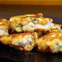 Куриные оладьи с кукурузой