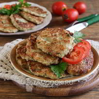 Оладьи из кабачков с фаршем