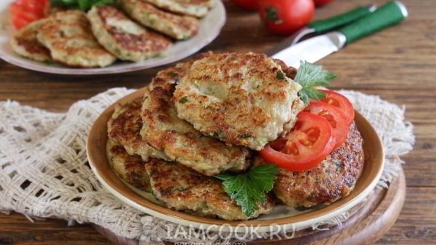 Рецепт оладий из кабачков с фаршем