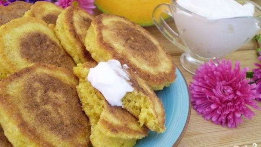 Рецепт оладий из тыквы с манкой