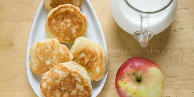 Рецепт оладий на дрожжевом тесте с яблоками