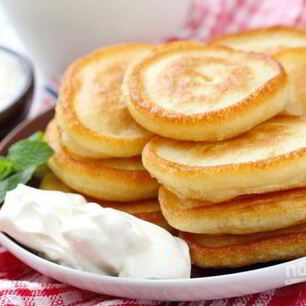 Рецепт Оладий на кефире с дрожжами