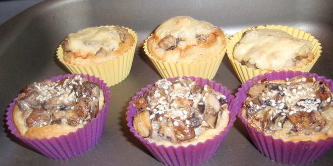 Рецепт открытых слоек с подосиновиками