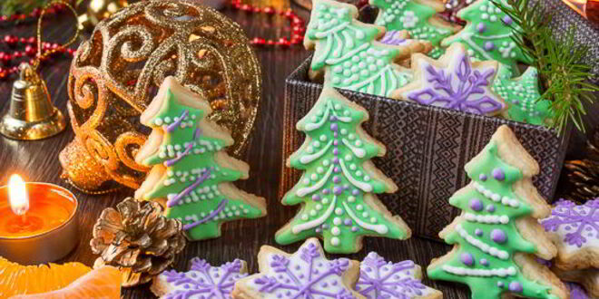 Рецепт новогоднего сахарного печенья с глазурью