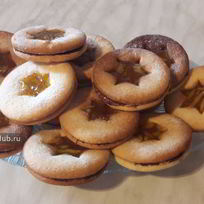 Печенье Линцер с шоколадом и апельсиновым джемом