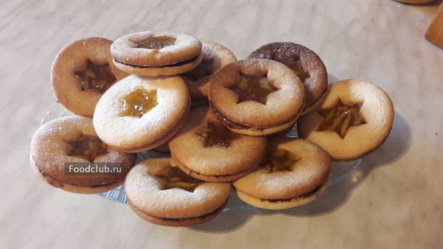 Рецепт печенья линцер с шоколадом и апельсиновым джемом