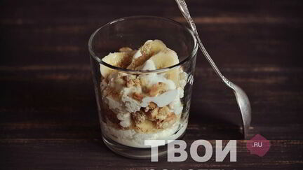 Рецепт Творожного десерта с печеньем и бананом