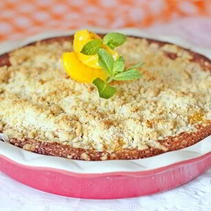 Рецепт Насыпного пирога с персиками