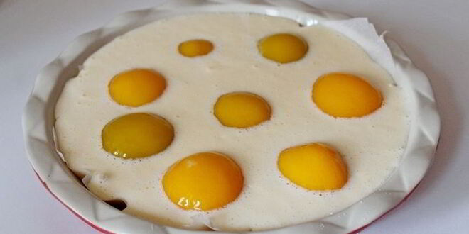 Рецепт насыпного пирога с персиками