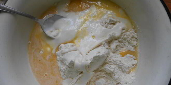 Рецепт открытого пирога с брынзой и творогом