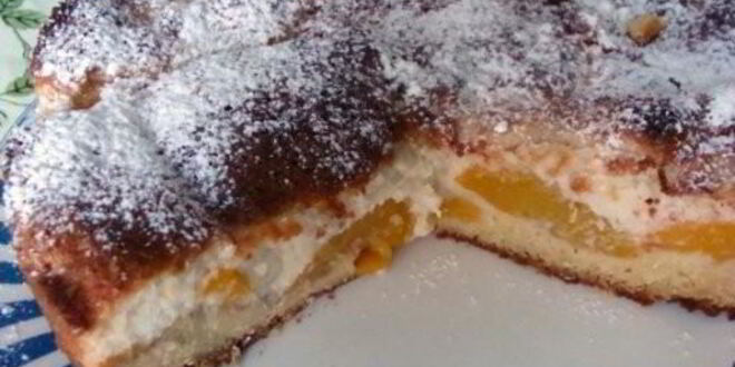 Рецепт персикового пирога с кокосовым штрейзелем