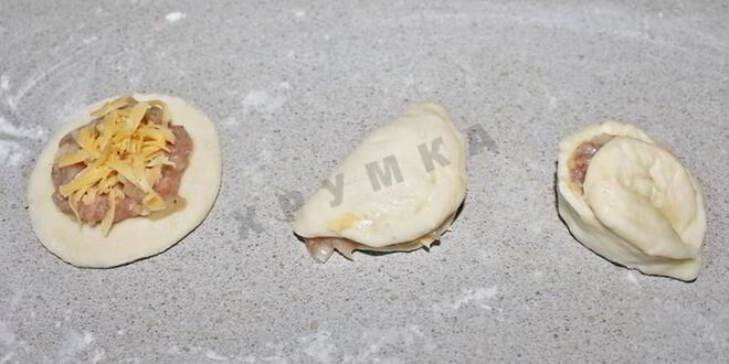 Рецепт пирога хризантема с фаршем и сыром