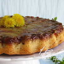 Рецепт Пирога-перевертыша с ревенем и кардамоном