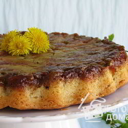 Рецепт Пирога-перевертыша с ревенем и кардамоном