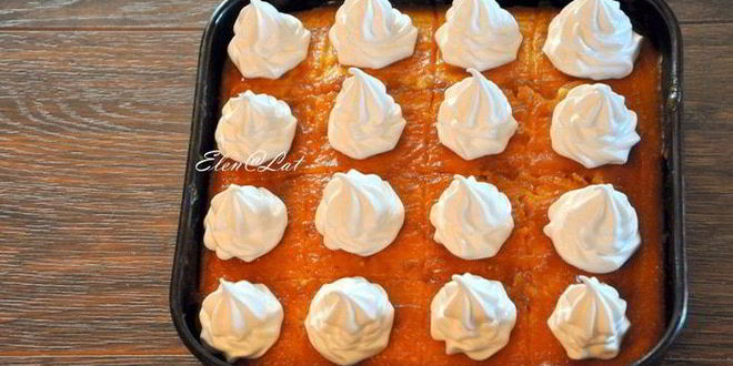 Рецепт пирога с абрикосовым джемом и безе