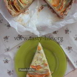 Рецепт Пирога с овощными лепестками