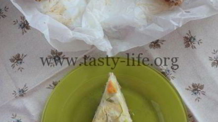 Рецепт пирога с овощными лепестками