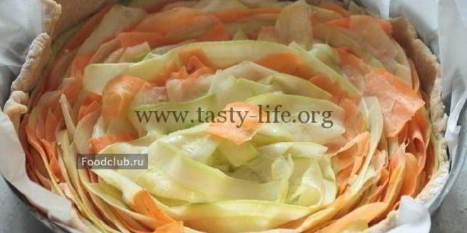 Рецепт пирога с овощными лепестками