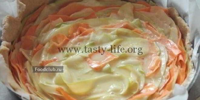 Рецепт пирога с овощными лепестками