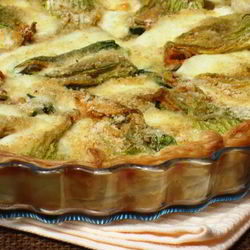 Рецепт Пирога с цветками цукини и моцареллой