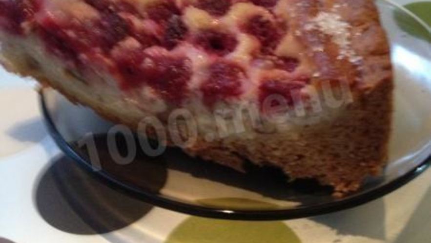 Рецепт пирога творожного с малиной