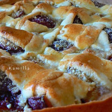 Рецепт Сливового пирога с решеткой