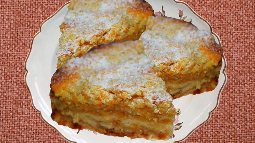 Рецепт тертого пирога с вареньем из яблок