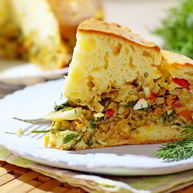 Рецепт Заливного пирога с тушеной капустой