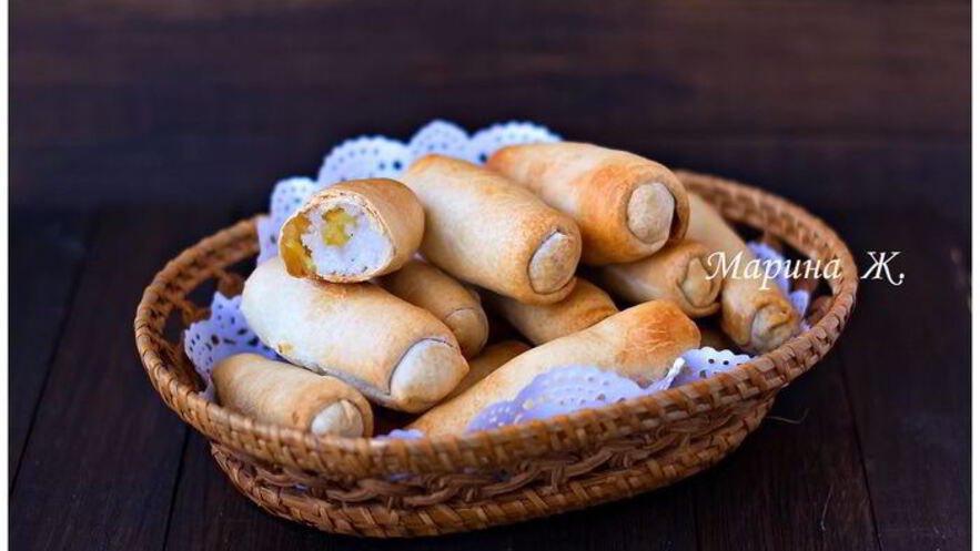 Рецепт пирожков из тончайшего теста с яблочным рисом