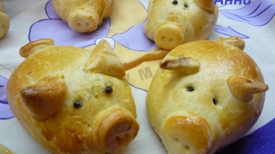 Рецепт пирожков с фаршем в духовке румяные хрюшки