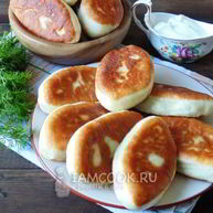 Рецепт Пирожков с горохом, жареные на сковороде