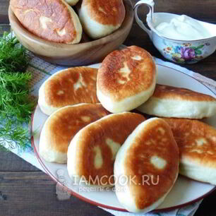 Рецепт Пирожков с горохом, жареные на сковороде