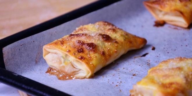 Рецепт пирожков с яблоками из теста фило в духовке