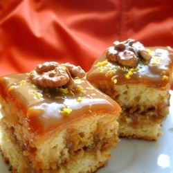 Рецепт Апельсиновых бисквитных пирожных с кофейным кремом