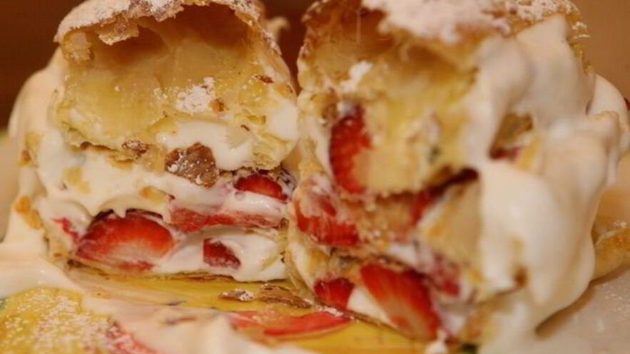 Рецепт пирожного клубничный наполеон