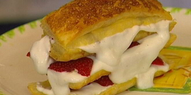 Рецепт пирожного клубничный наполеон