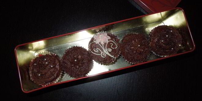 Рецепт шоколадных пирожных с шоколадным и ванильным кремом